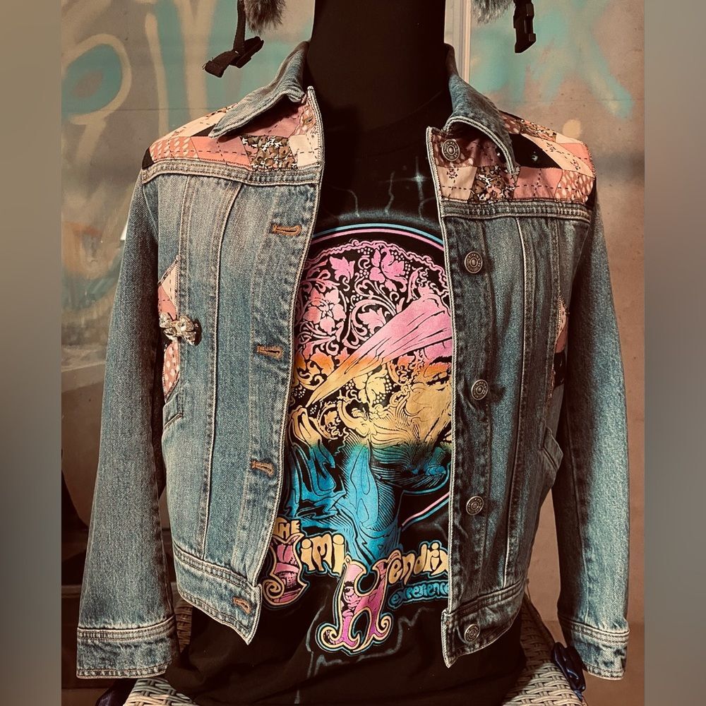 2 ITEM BUNDLE - Coach Denim Jacket - Western - Gucci Overshine Sunglasses - Y2k